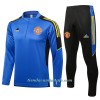 Sudadera De Entrenamiento Trajes Manchester United Champions League Cremallera De Cuarto 2022-23 Azul - Niño